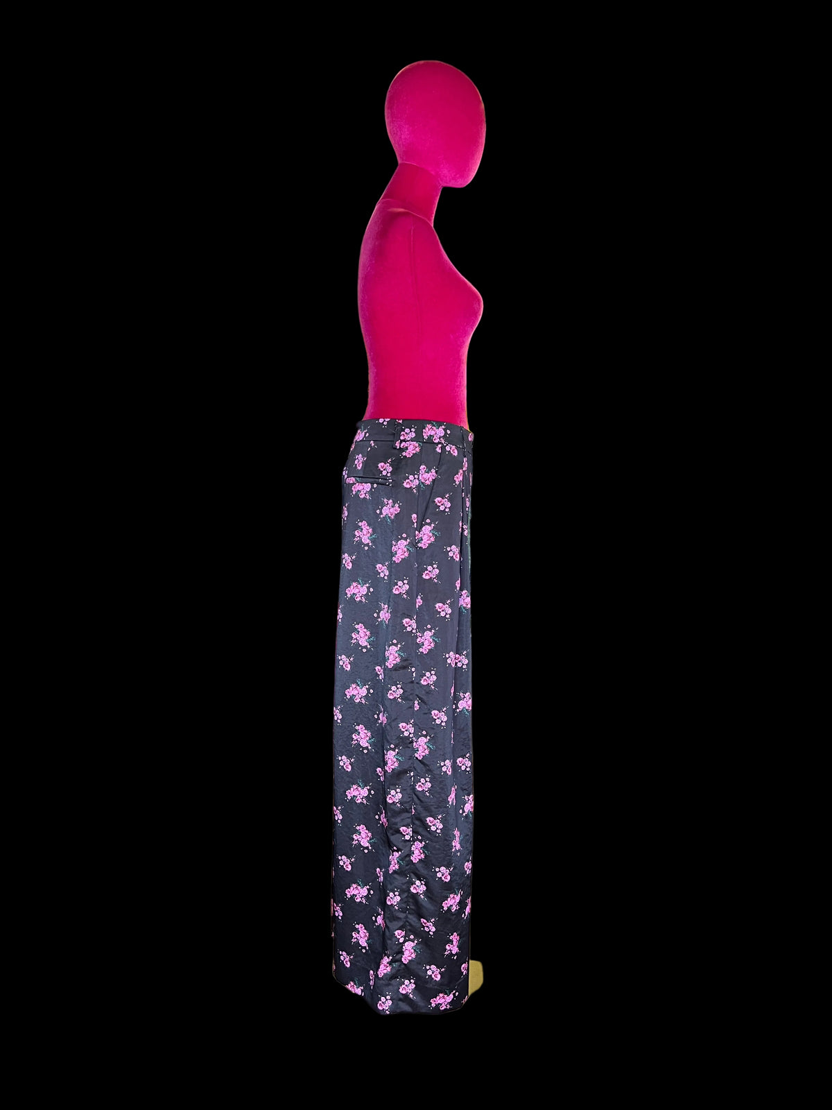 Essentiel antwerp pantalone gamba larga stampa floreale marrone e rosa