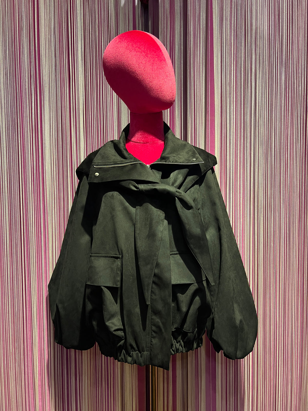 SU official giacca/bomber nero con cappuccio rimovibile
