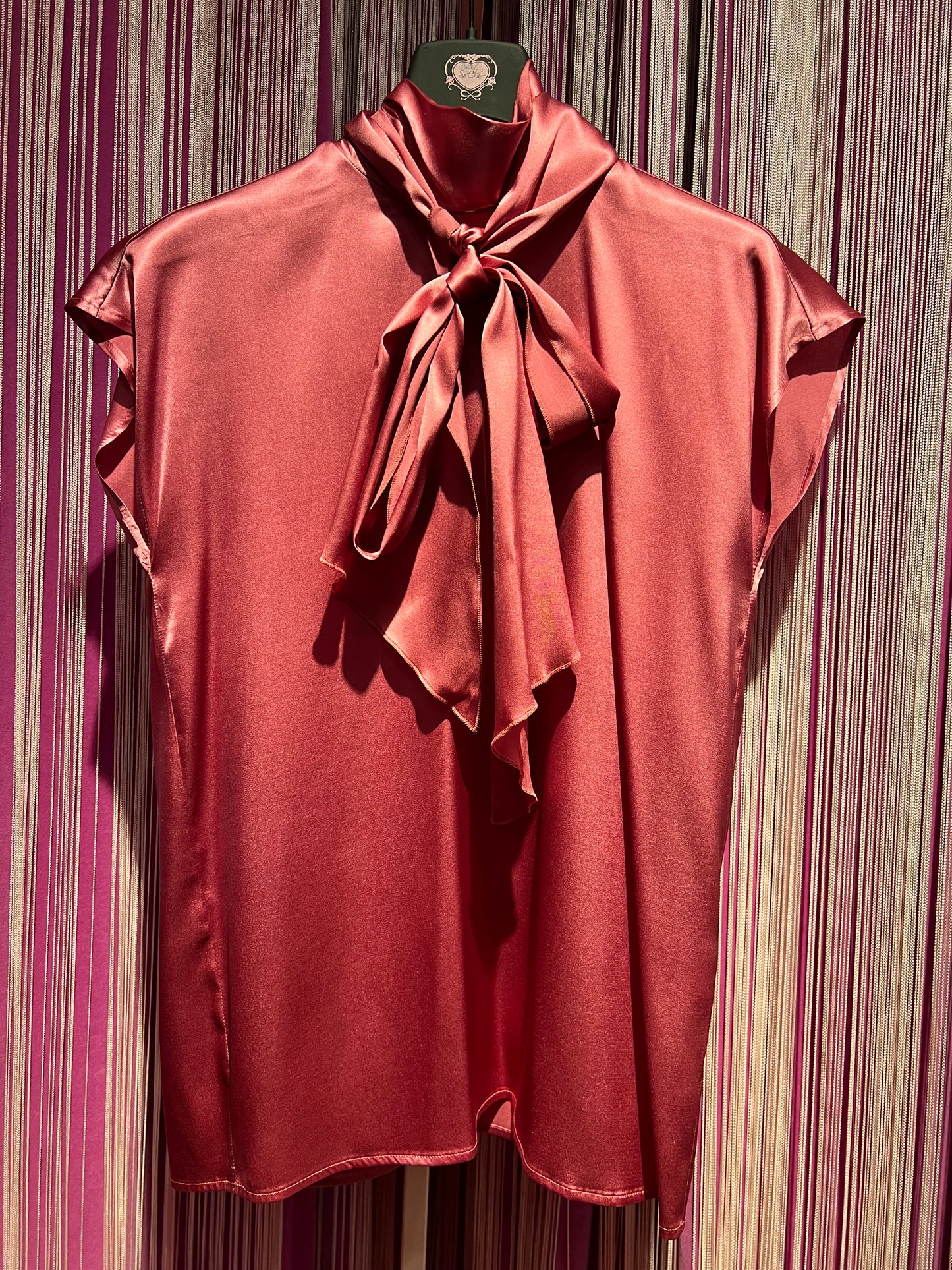 Hanami D’or blusa seta s/m con fiocco rosa