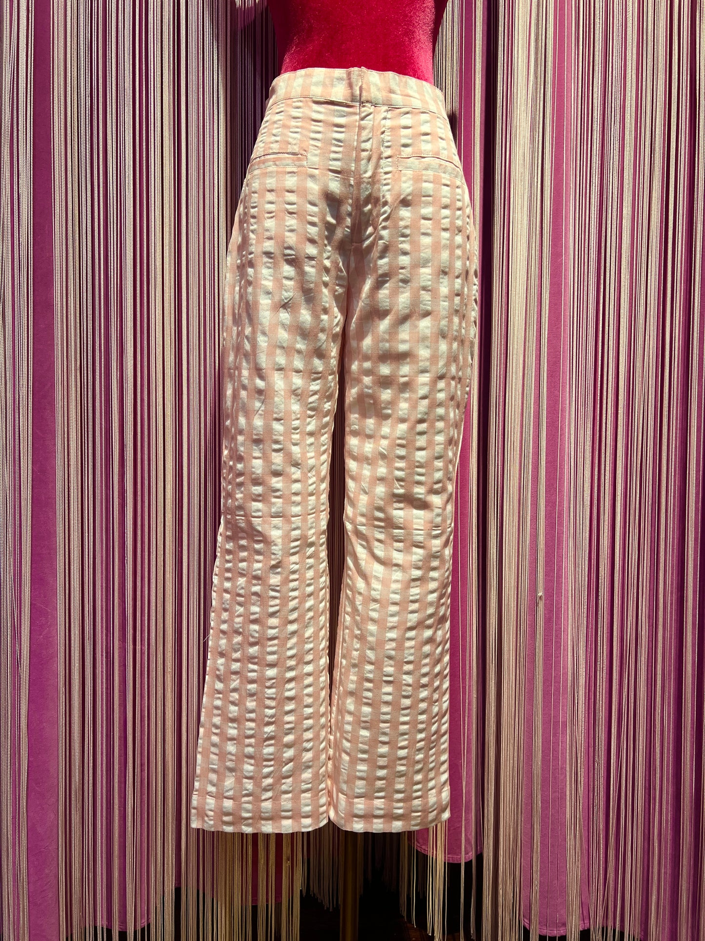Brigitte Bardot  pantalone a quadri vichy  rosa e bianco