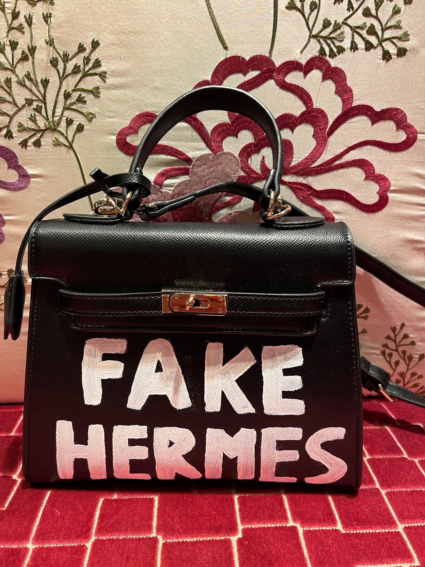 Borsa ecopelle fake Hermès con tracollina