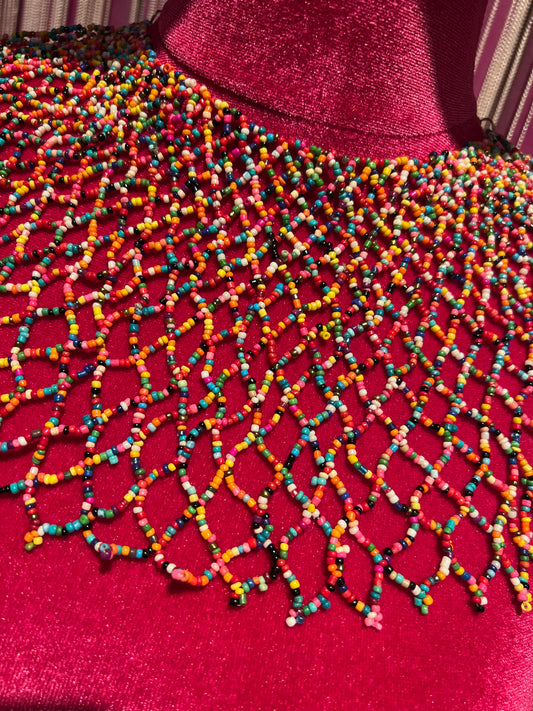 Collana girocollo perline multicolor