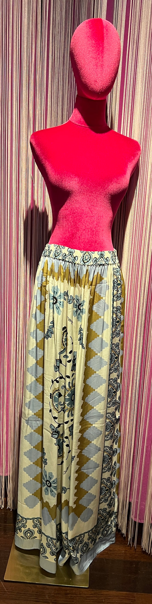 Dahlo -50% di sconto di sconto pantalone palazzo fantasia azzurro polvere
