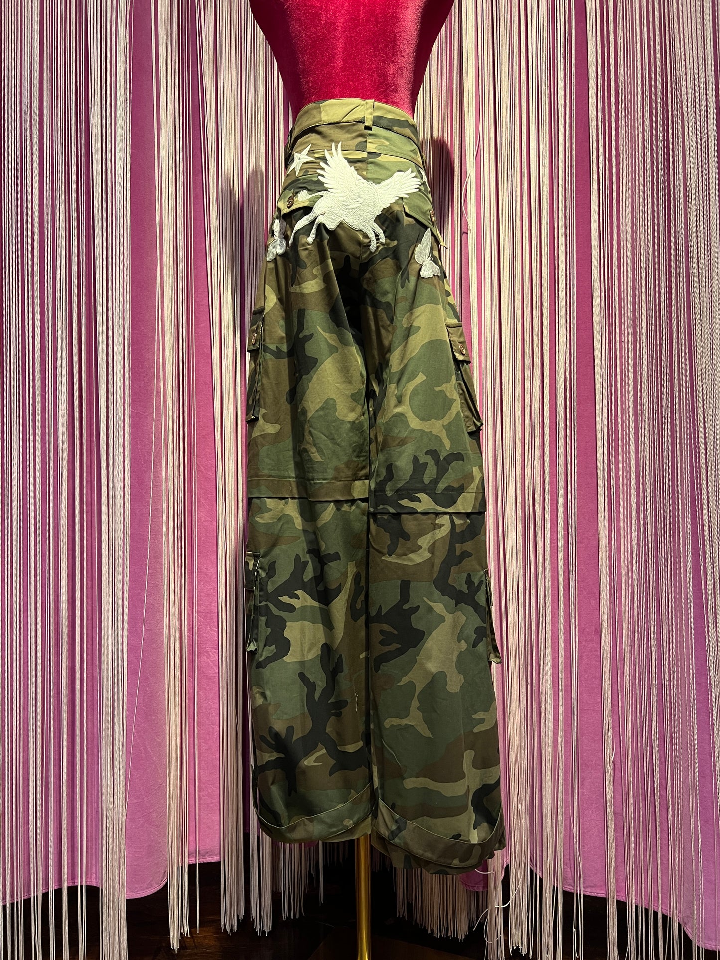 5 Progress pantalone cargo camouflage con patch tattoo