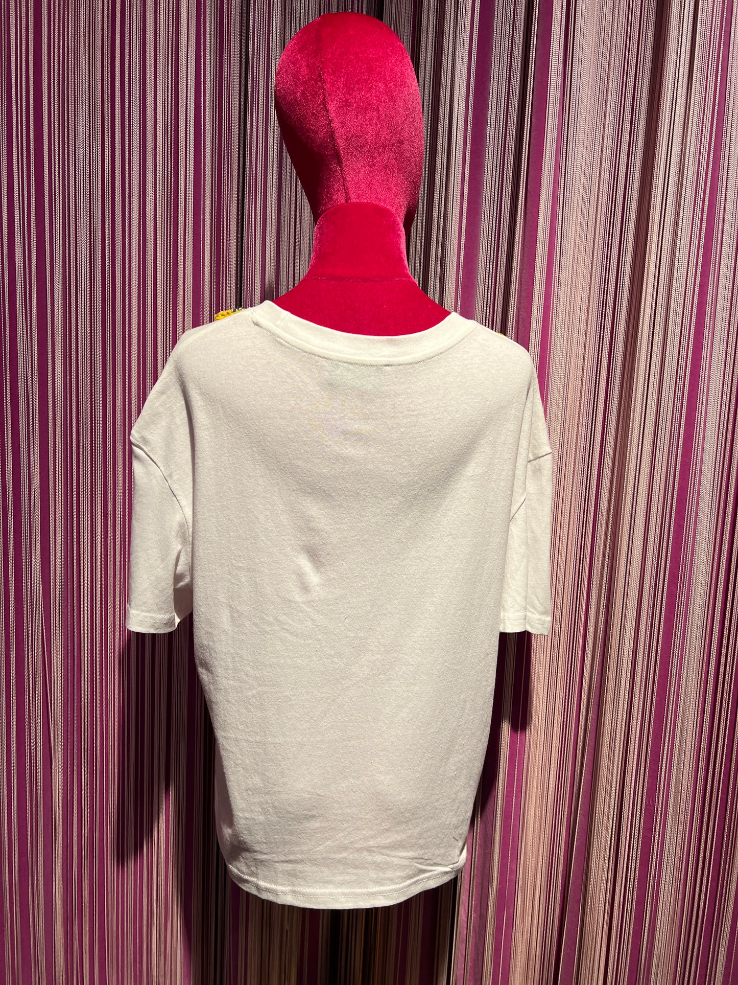 The room t shirt cotone bianco con applicazione frutta