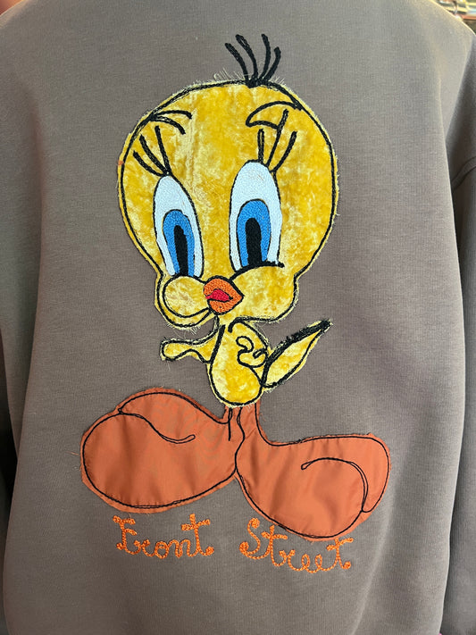 Front street felpa con cappuccio fango con applicazione looney tunes Titti