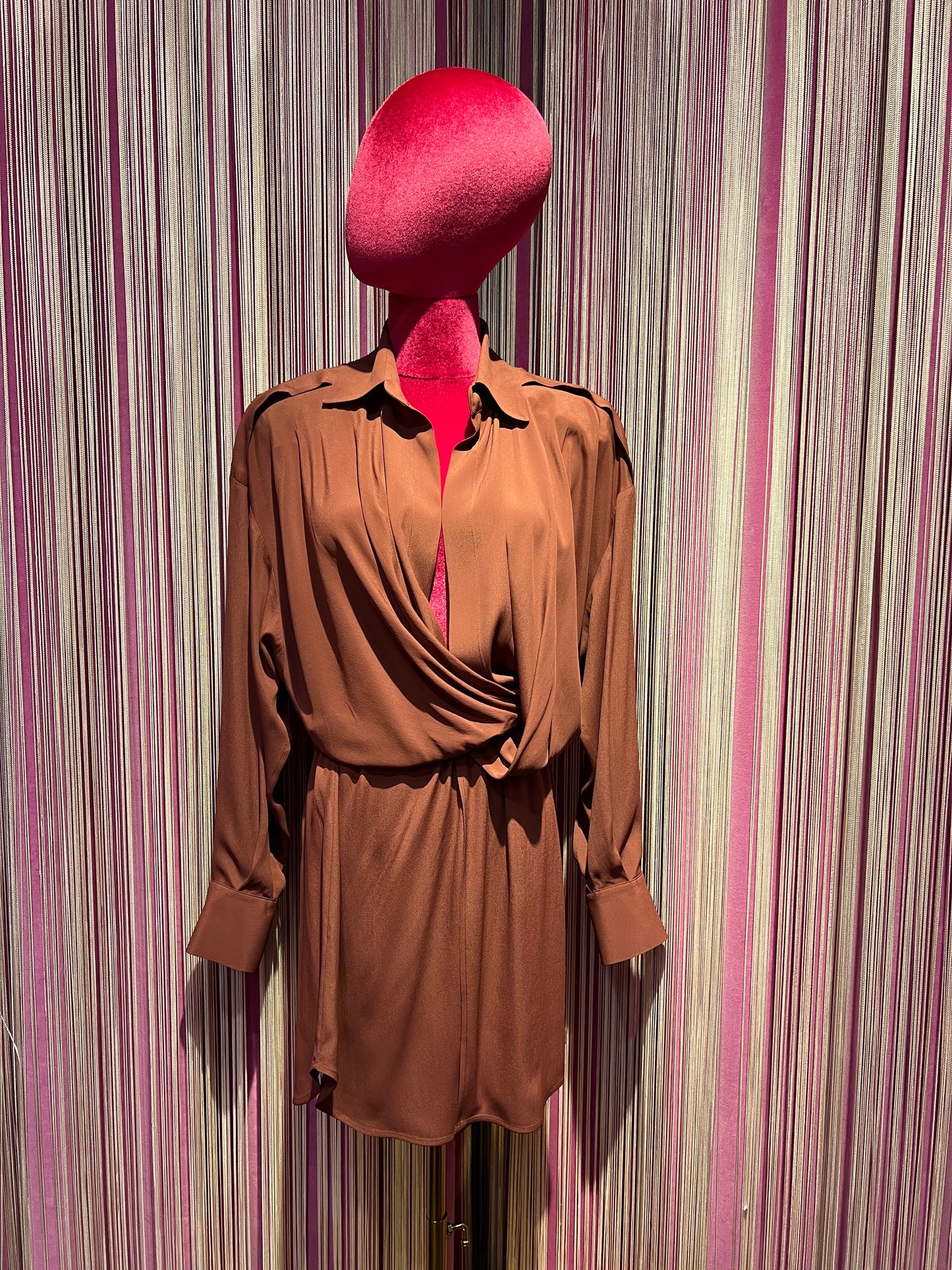 Semicouture -40% di sconto mini abito in crepe de chine con elastico in vita