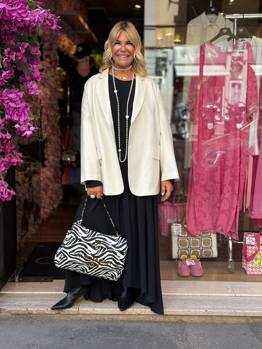 Semicouture giacca panna con cinta Christiana