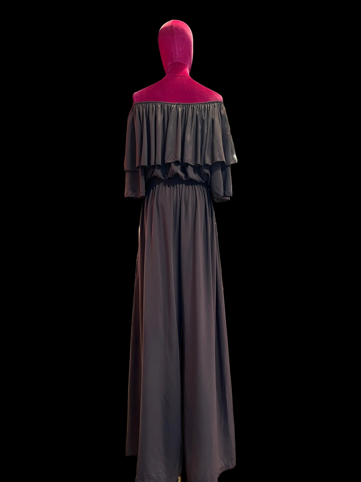 Mon amour Paris completo oversize cioccolato blusa scollo Bardot e pantalone palazzo con elastico in vita