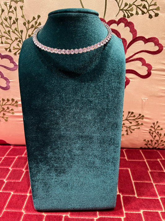 Collarino argento-zirconi tondi crystal