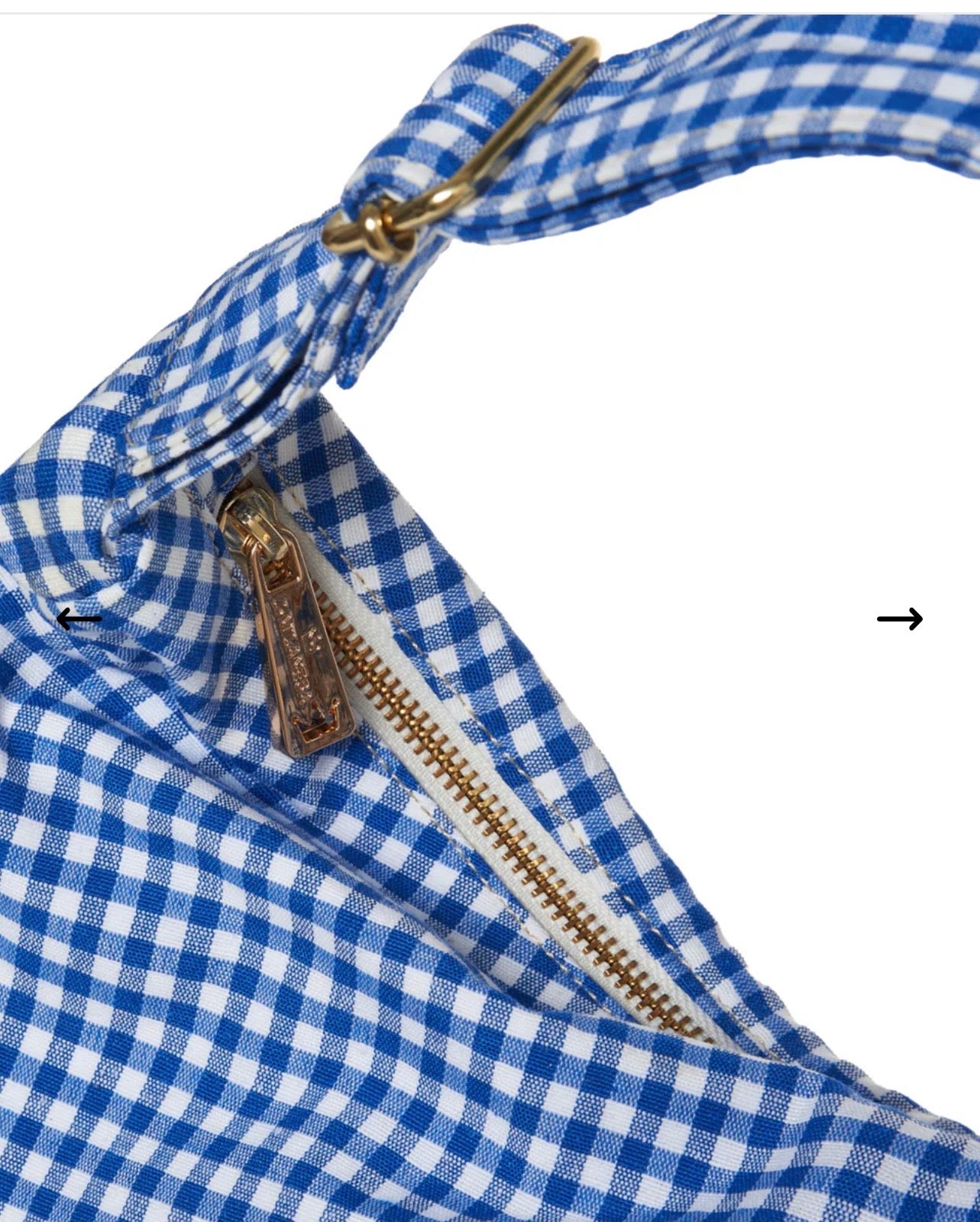 La Milanesa borsa a spalla morbida tessuto a quadretti blu dalla silhouette morbida Scilla media