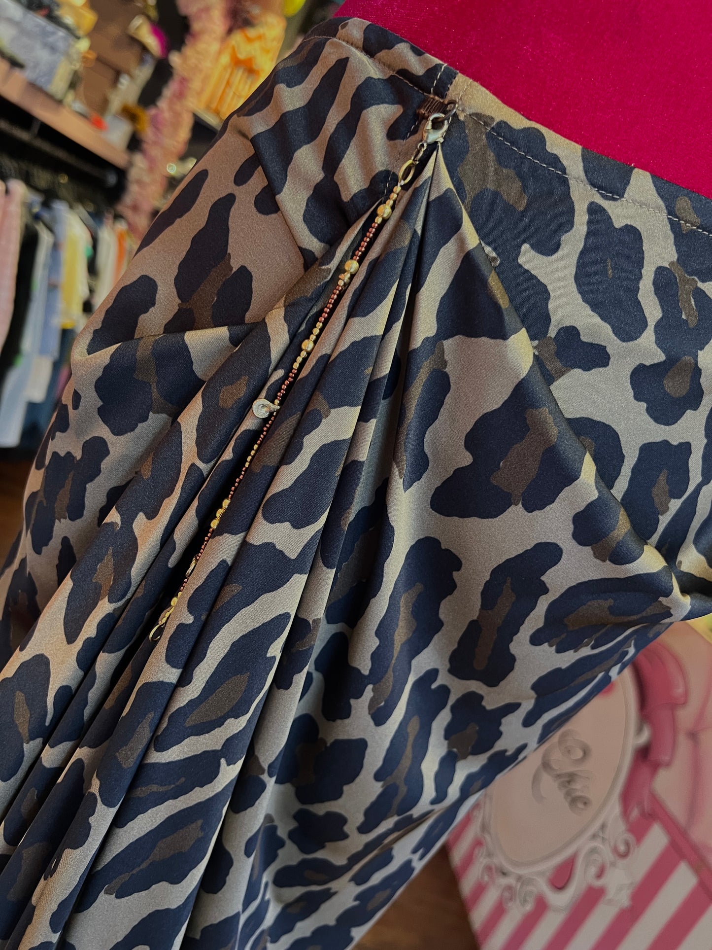Bazar deluxe gonna fantasia stampa leopardata con drappeggio