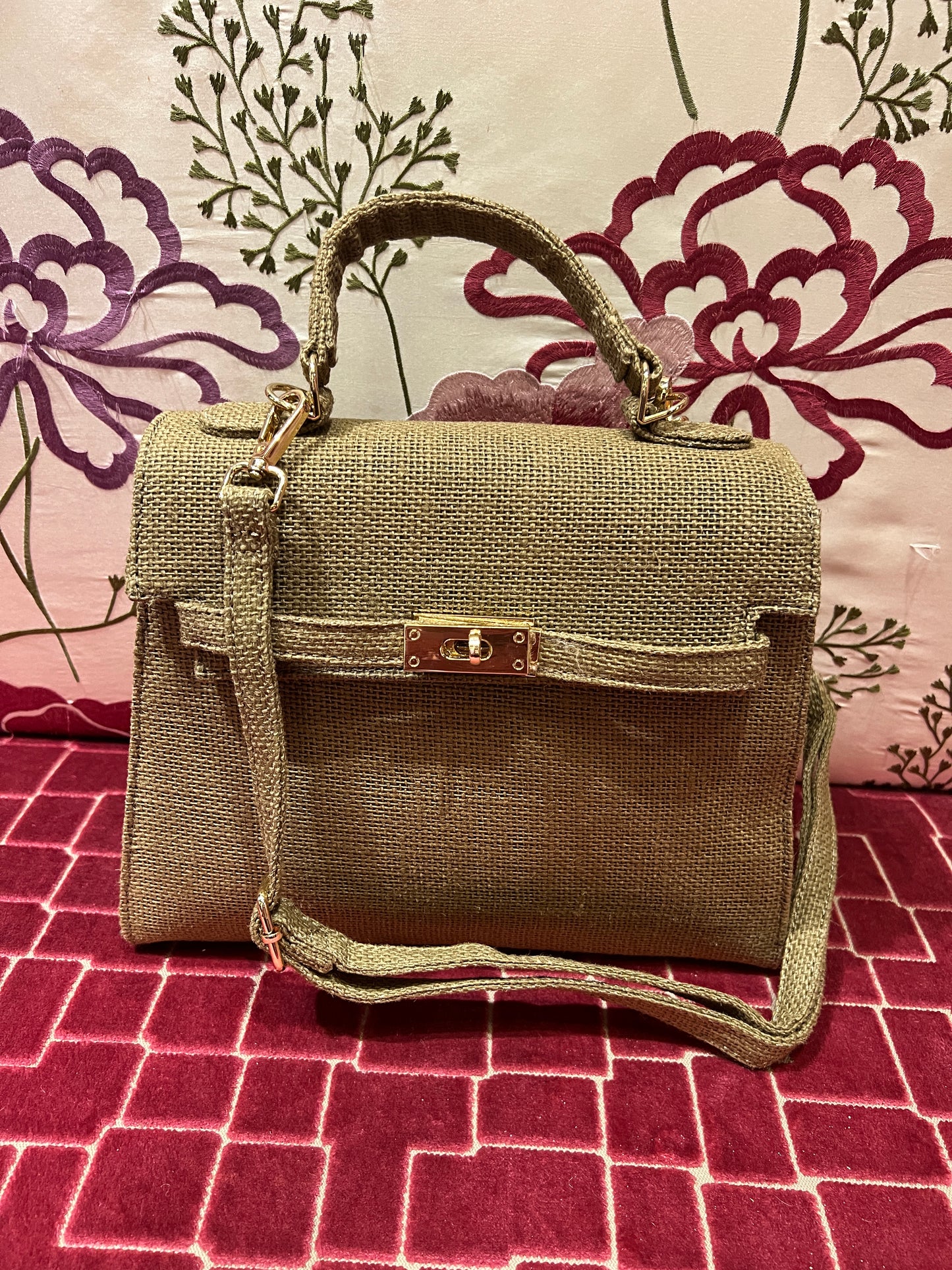 Borsa in rafia con tracollina