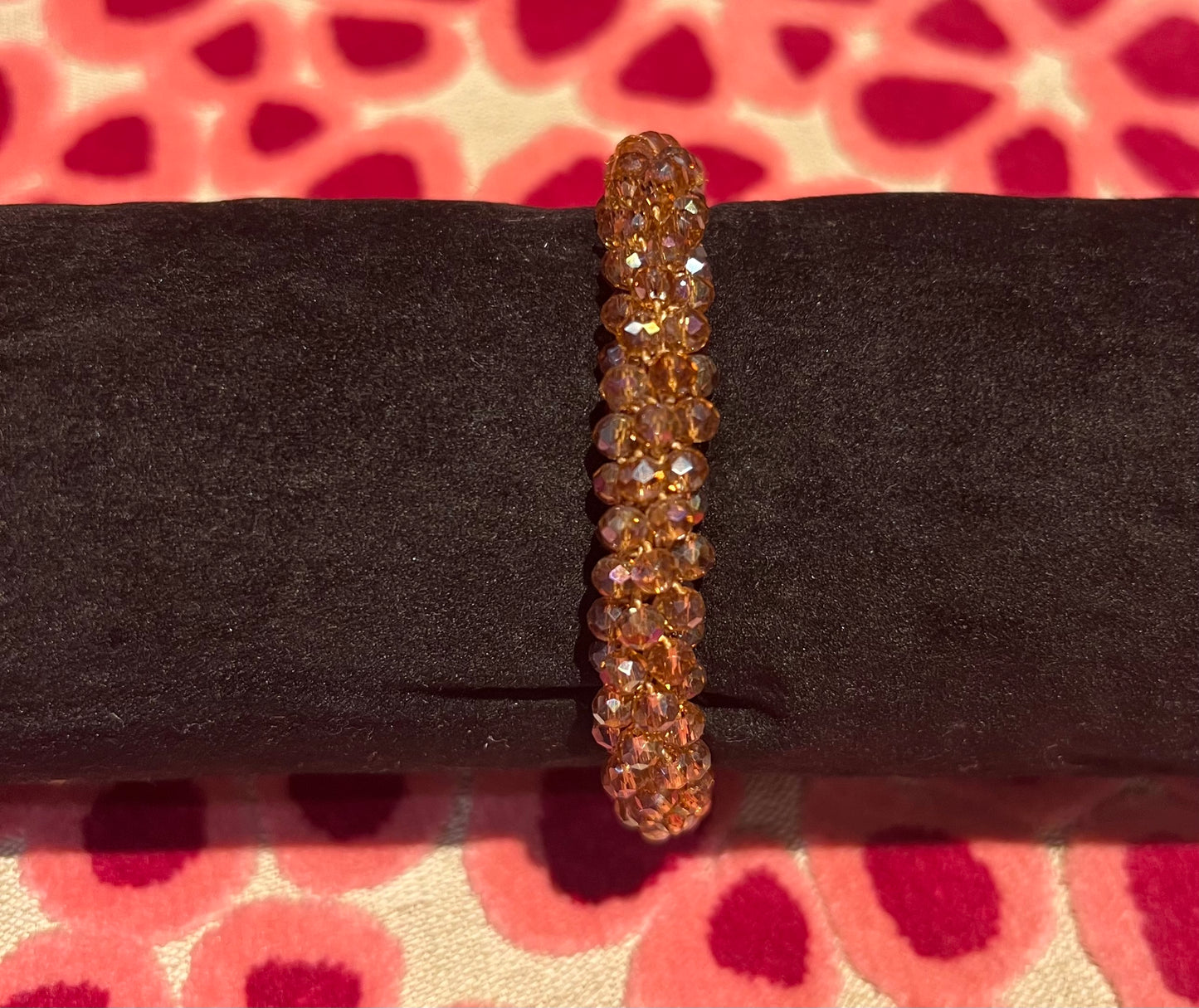 Bracciale cristalli elastico bronzo