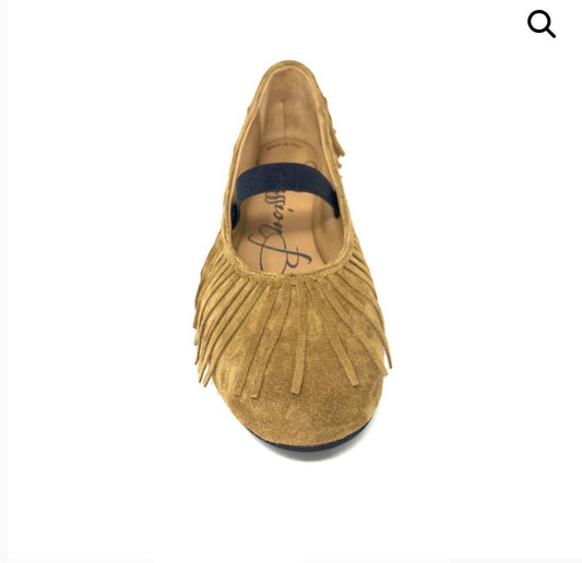 Passion Blanche SOPHIA scarpa ballerina scamosciata Camel con frangia