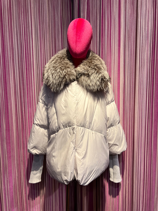 The room piumino con piume d’oca collo in pelliccia rimovibile