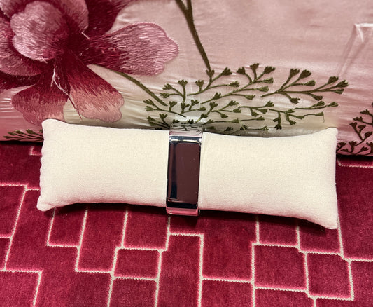 Bracciale quadrato metallo argento chiusura a molla