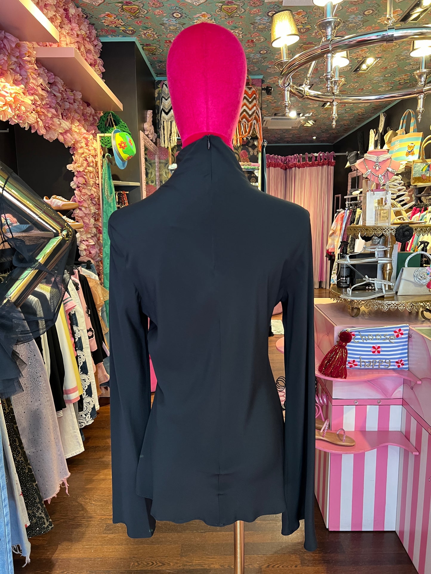 Semicouture blusa nera collo alto Nita