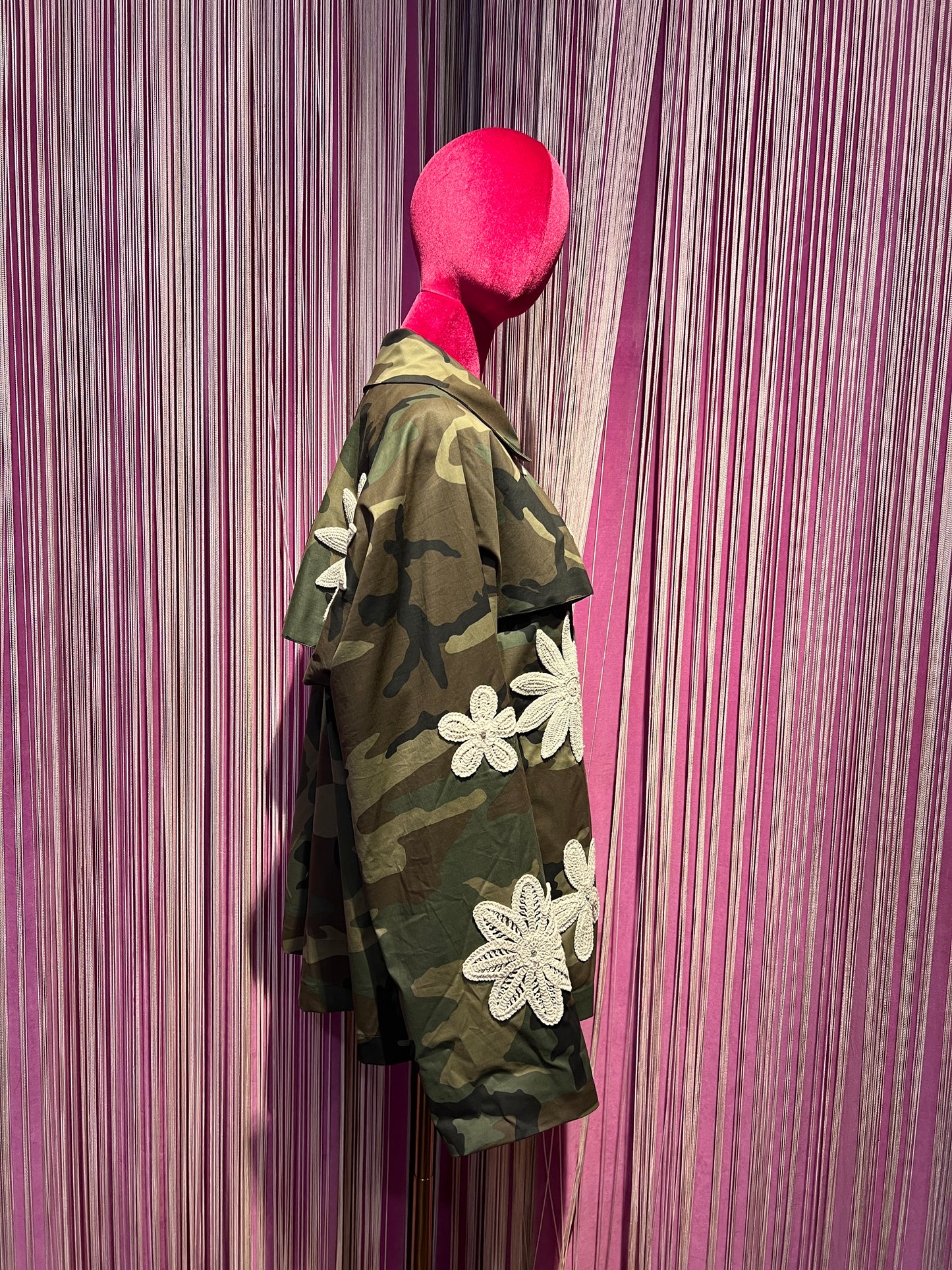 5 Progress giacca camouflage  con fiori crochet