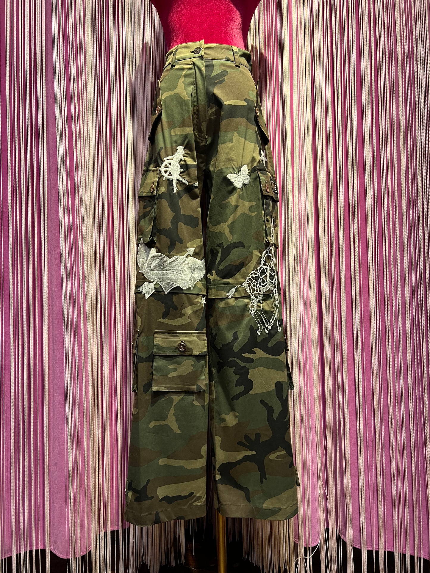 5 Progress pantalone cargo camouflage con patch tattoo