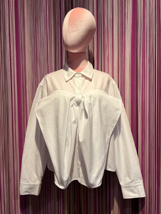 Essentiel antwerp camicia bianca con fiocco Ibow