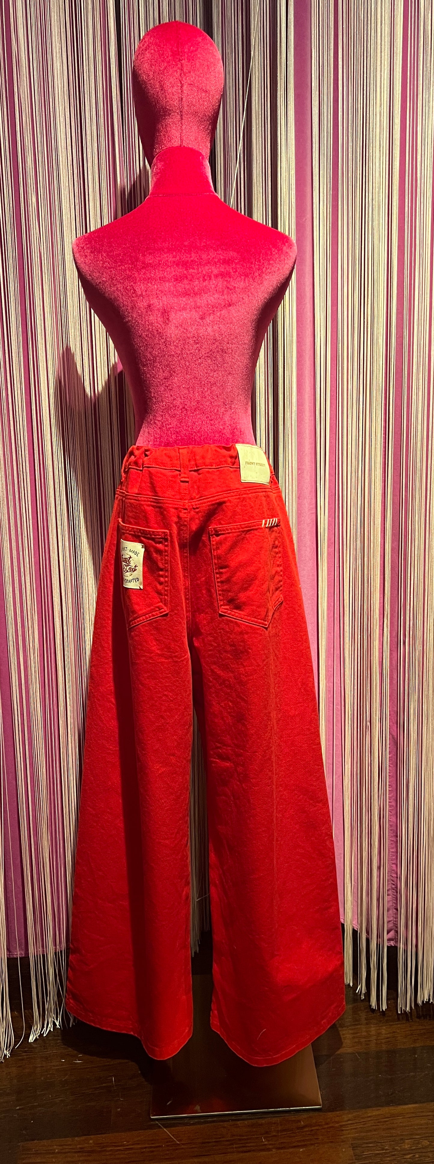 Front street pantalone cotone rosso con laccetto in vita