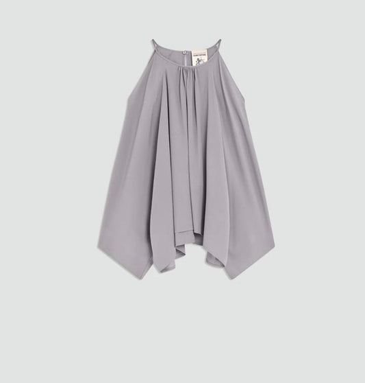 Semicouture blusa Camilla cut out spalla scoperta grigio nebbia