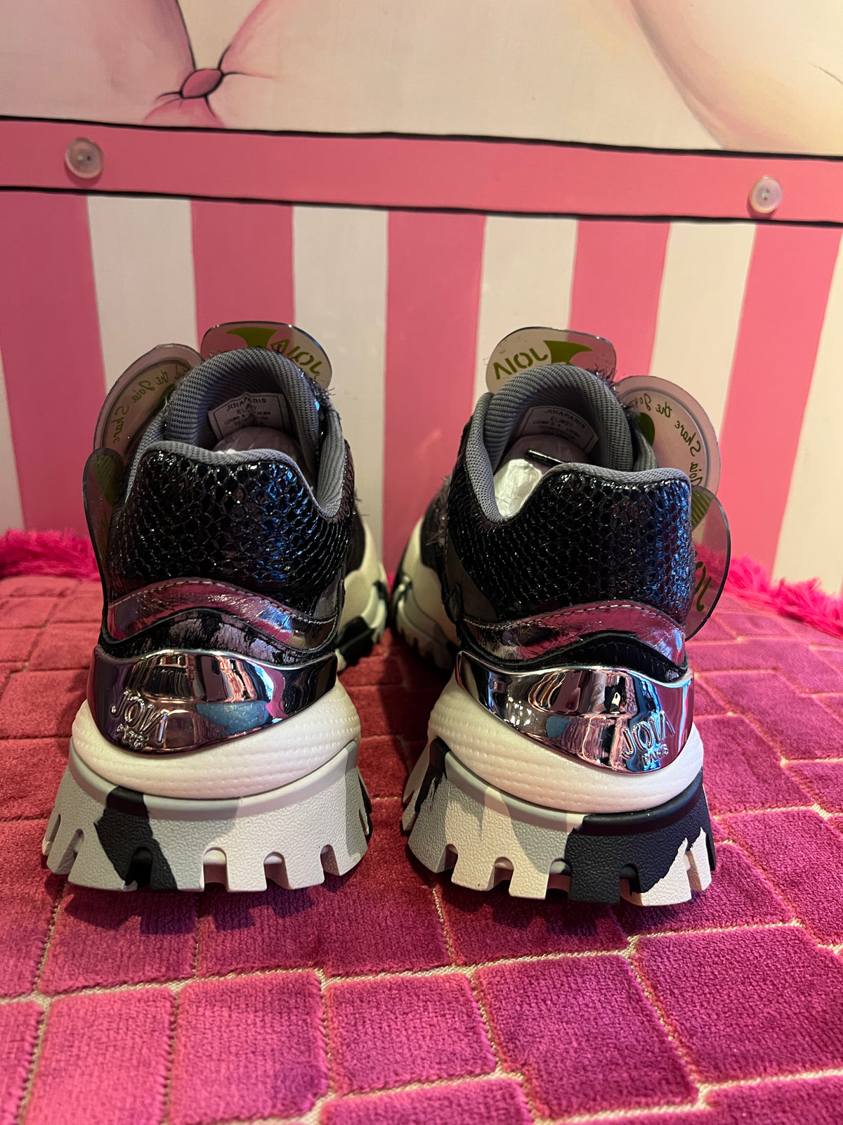 Joia Paris sneaker dettagli paillettes nero e grigio