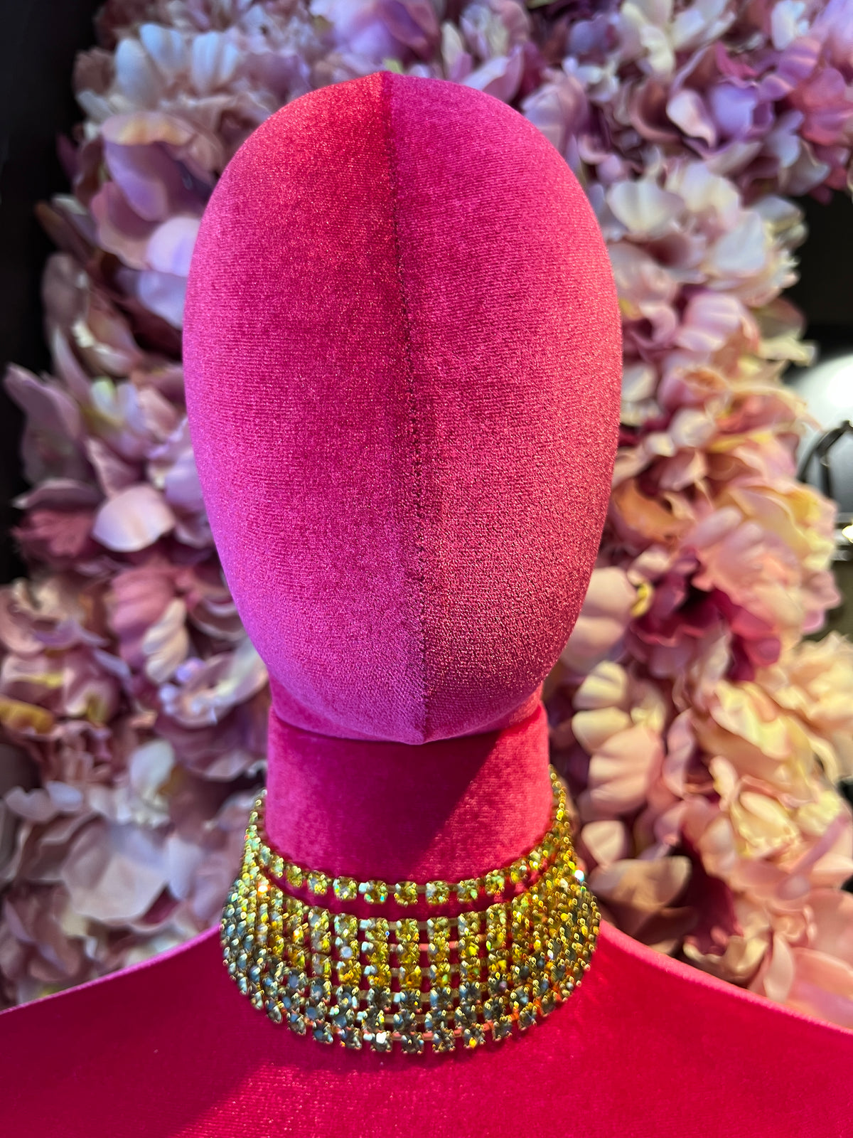 Choker cristalli 7 fili giallo e topazio