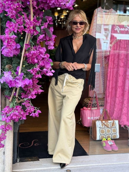 Front street -50% di sconto pantalone largo con laccetto corda