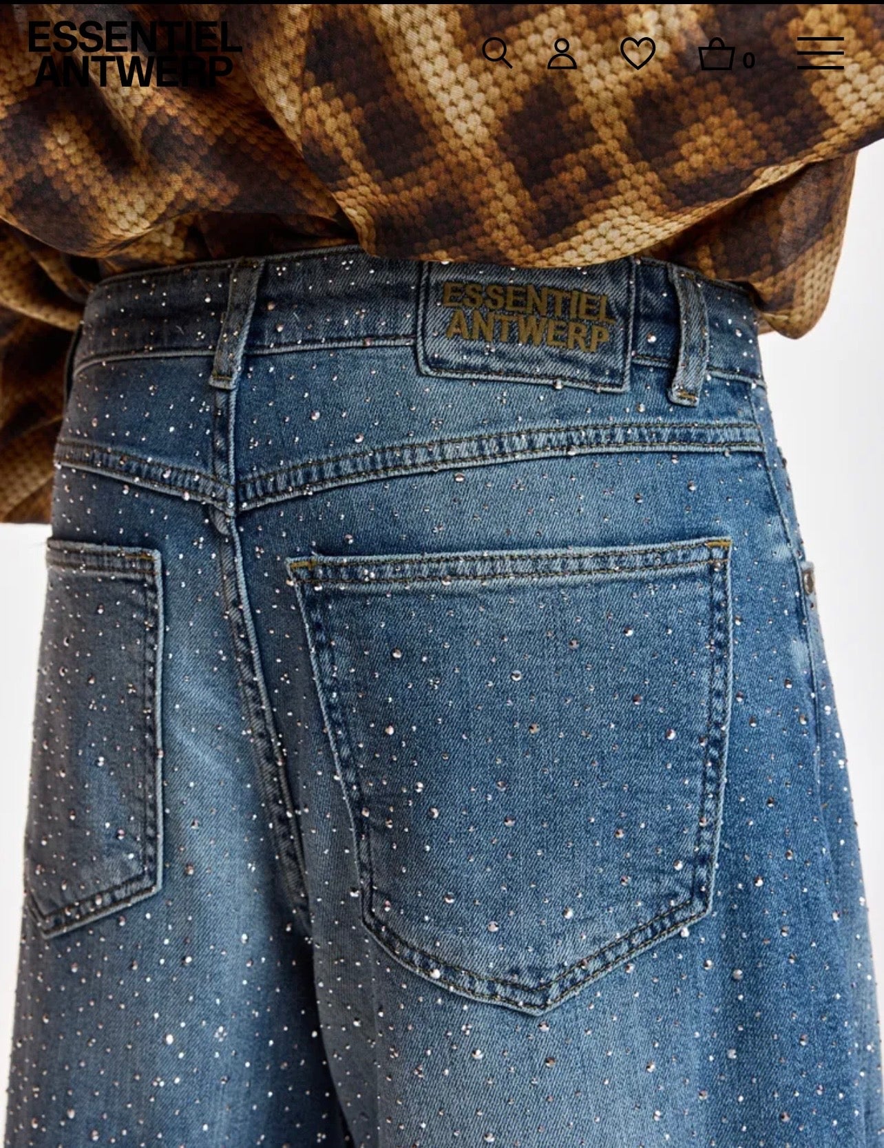 Essentiel antwerp jeans gamba larga con strass