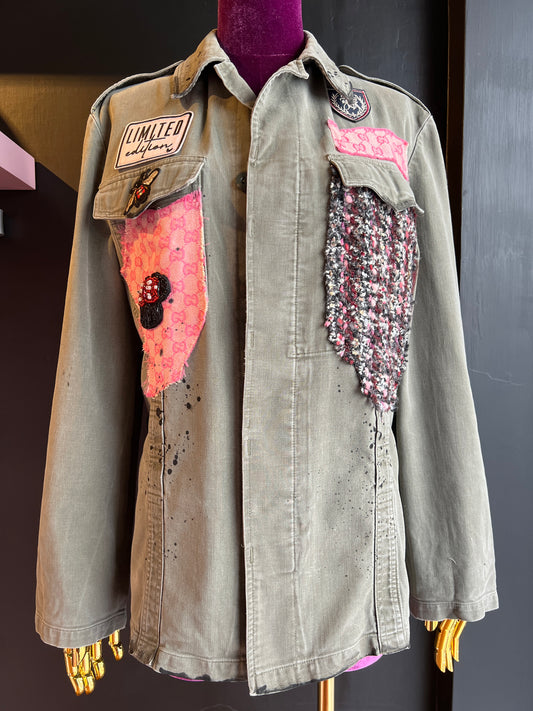ABpink 🩷 giacca GG  patch tessuto boucle’ topolino vestibilita ‘ 40/44