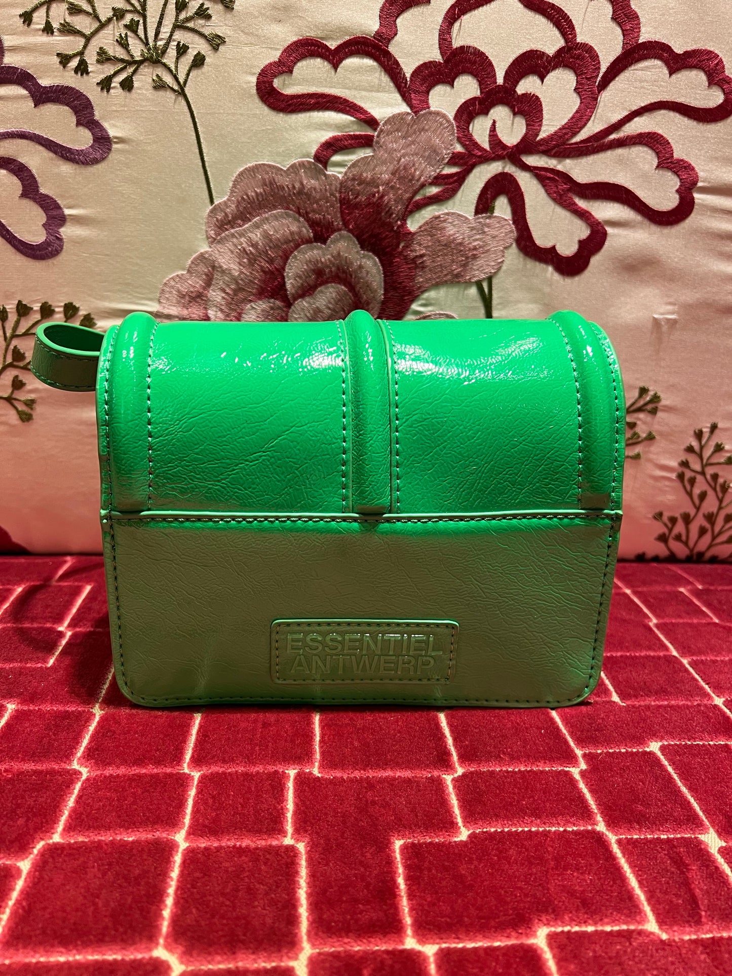 Essentiel antwerp borsa con tracolla vernice verde