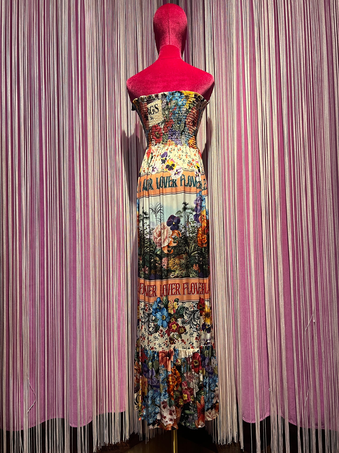 5 Progress abito lungo fantasia floreale senza maniche