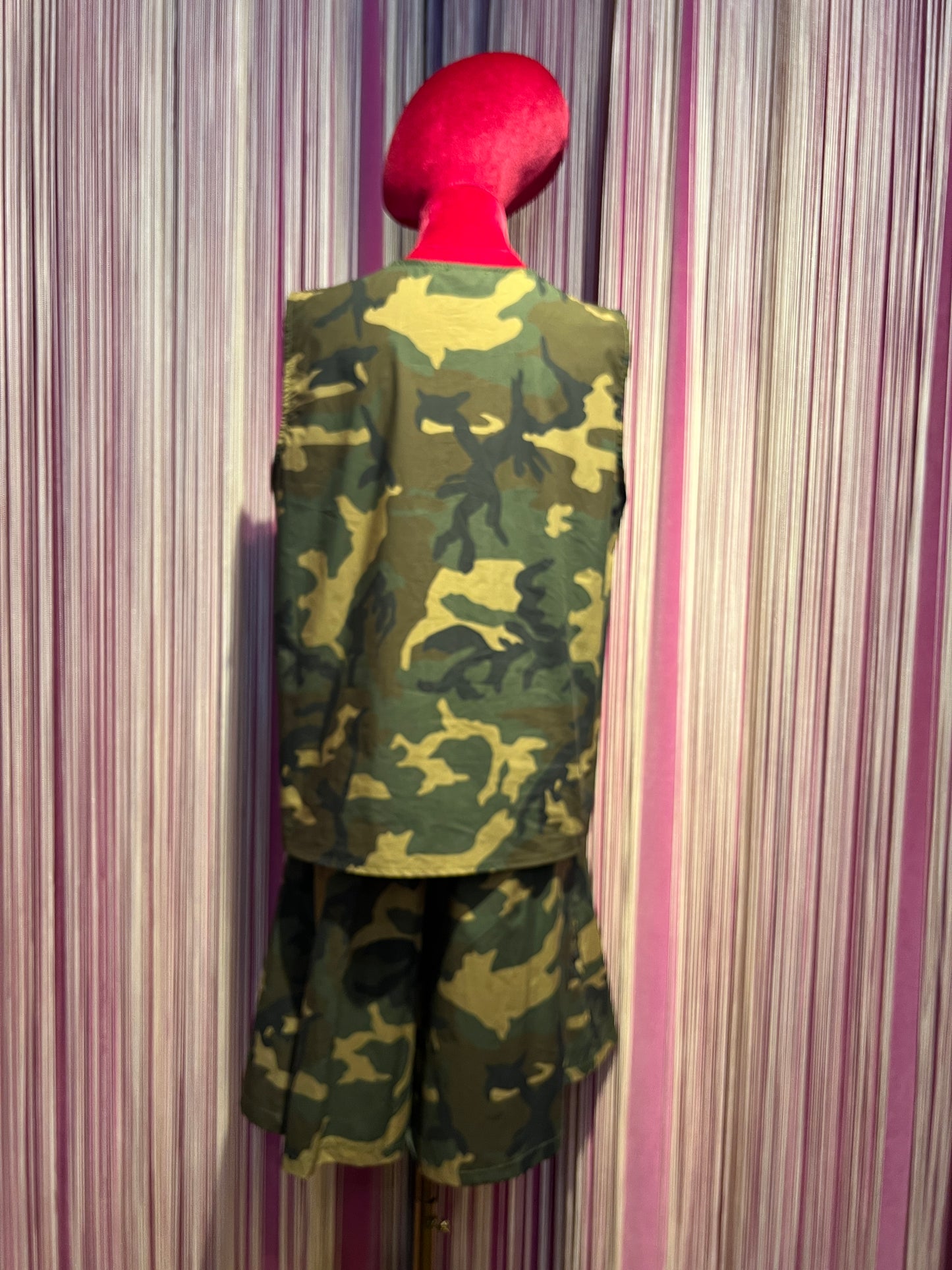 Mon amour Paris completo top e bermuda camouflage con applicazione