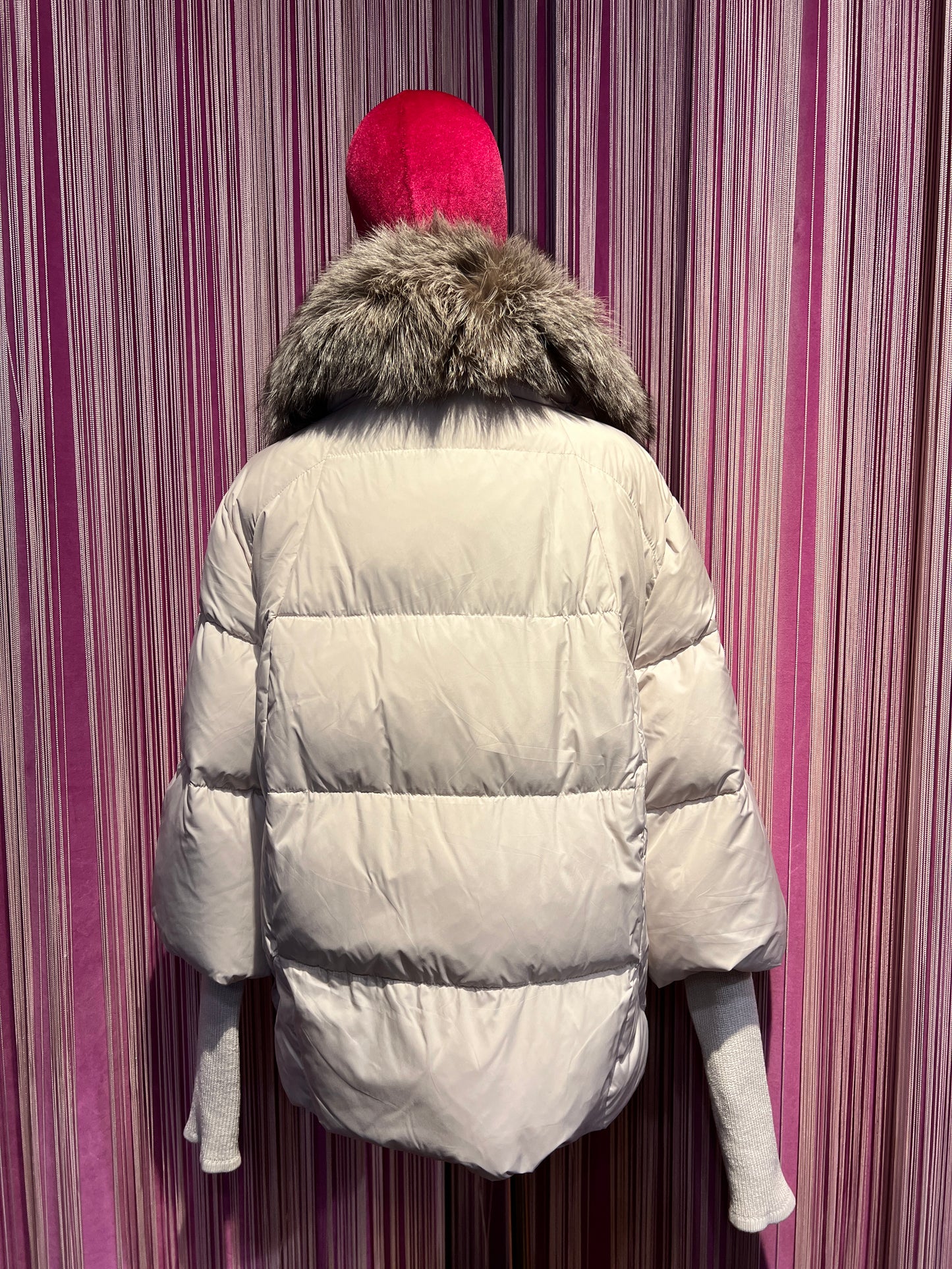 The room piumino con piume d’oca collo in pelliccia rimovibile