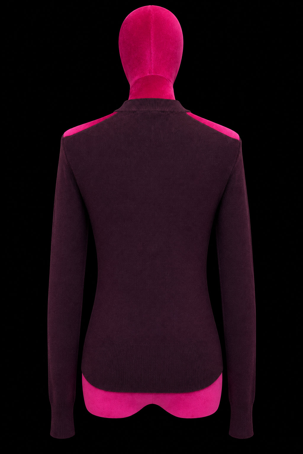 The room maglia burgundy con intreccio collo , oblò spalle e decorazioni micro cristalli