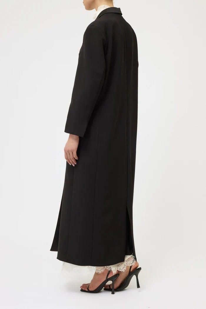 Pink memories cappotto doppiopetto  over collo smoking nero
