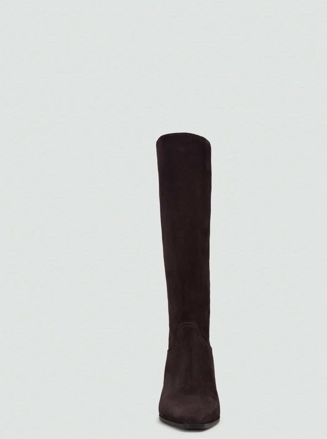 Semicouture stivale texano in pelle scamosciata moka con tacco squadrato