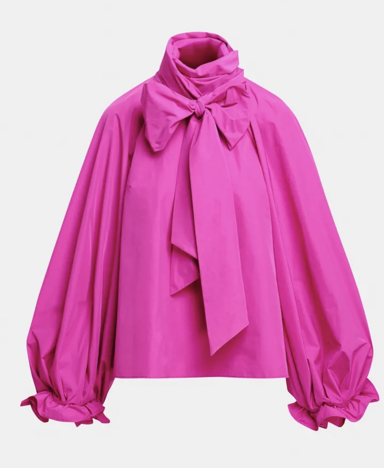 Essentiel antwerp camicia con colletto fiocco e polsini con volant