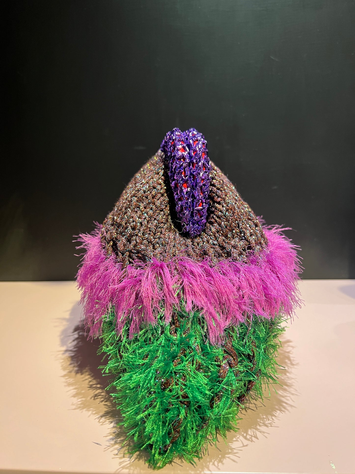 Nadia Dafri Paris tuy clutch viola/ verde