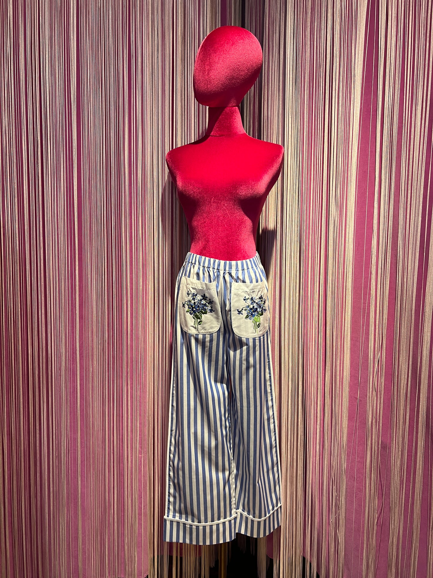 Miki Thumb completo camicia e pantalone righe azzurro e bianco