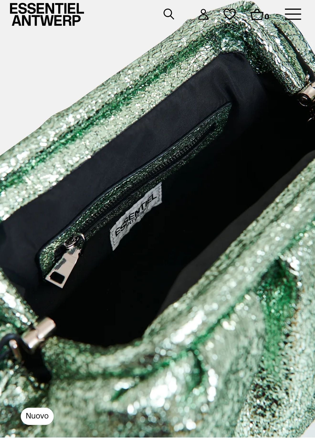 Essentiel antwerp clutch con tracolla verde