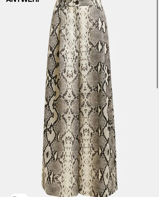 Essentiel antwerp pantalone gamba larga stampa serpente pinces in vita Izpacho
