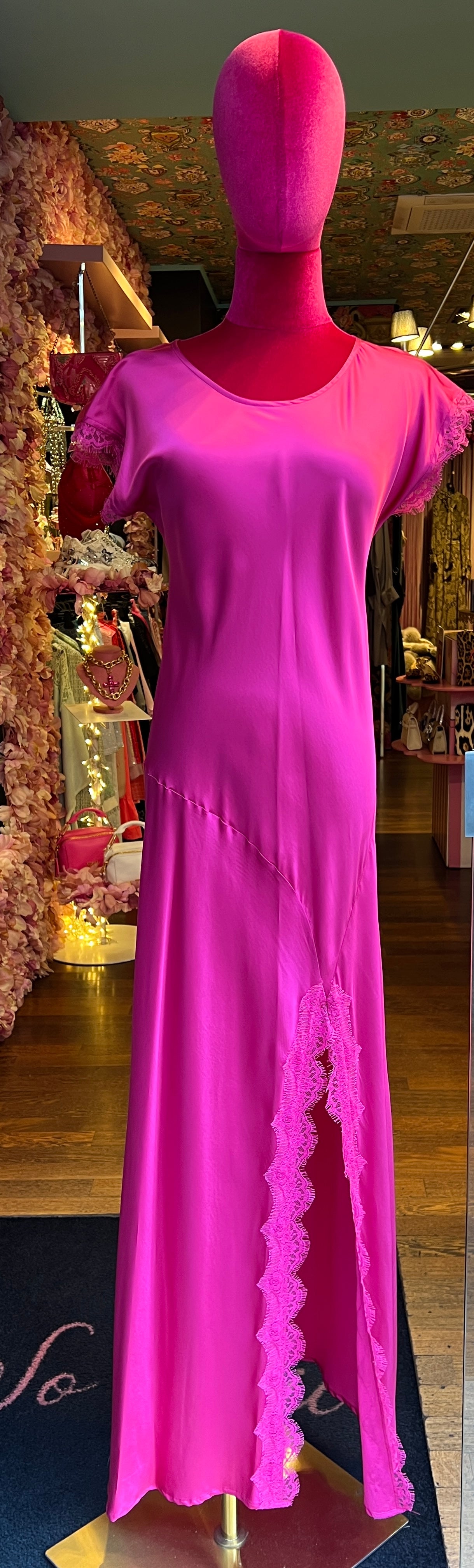 Pink memories abito con spacco e pizzo