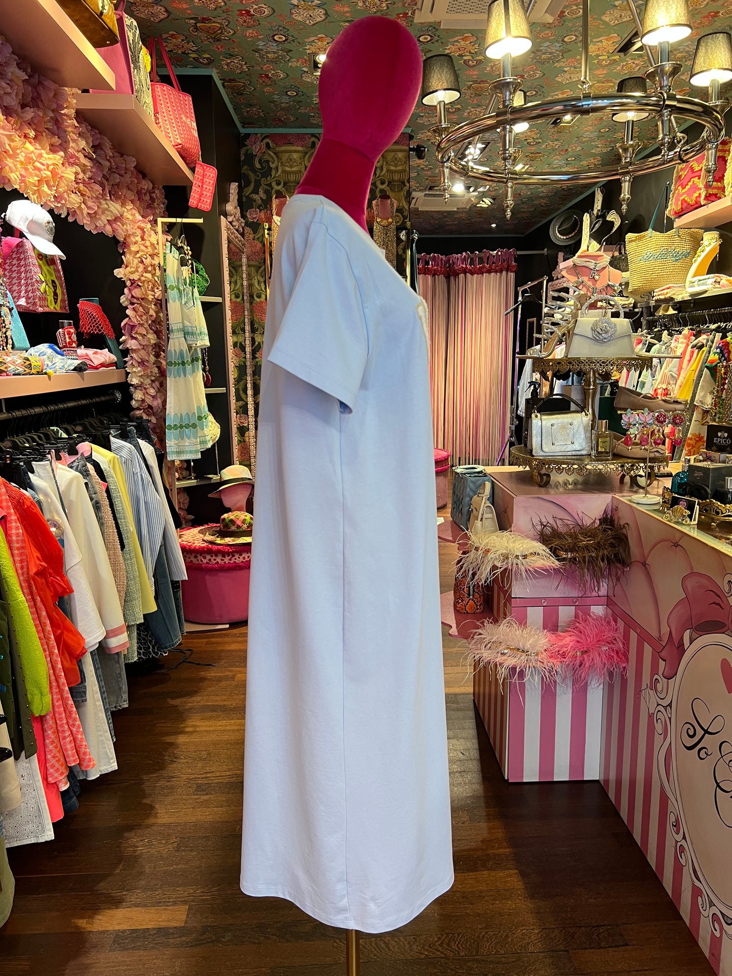 Mon amour Paris abito celeste scritta vintage club
