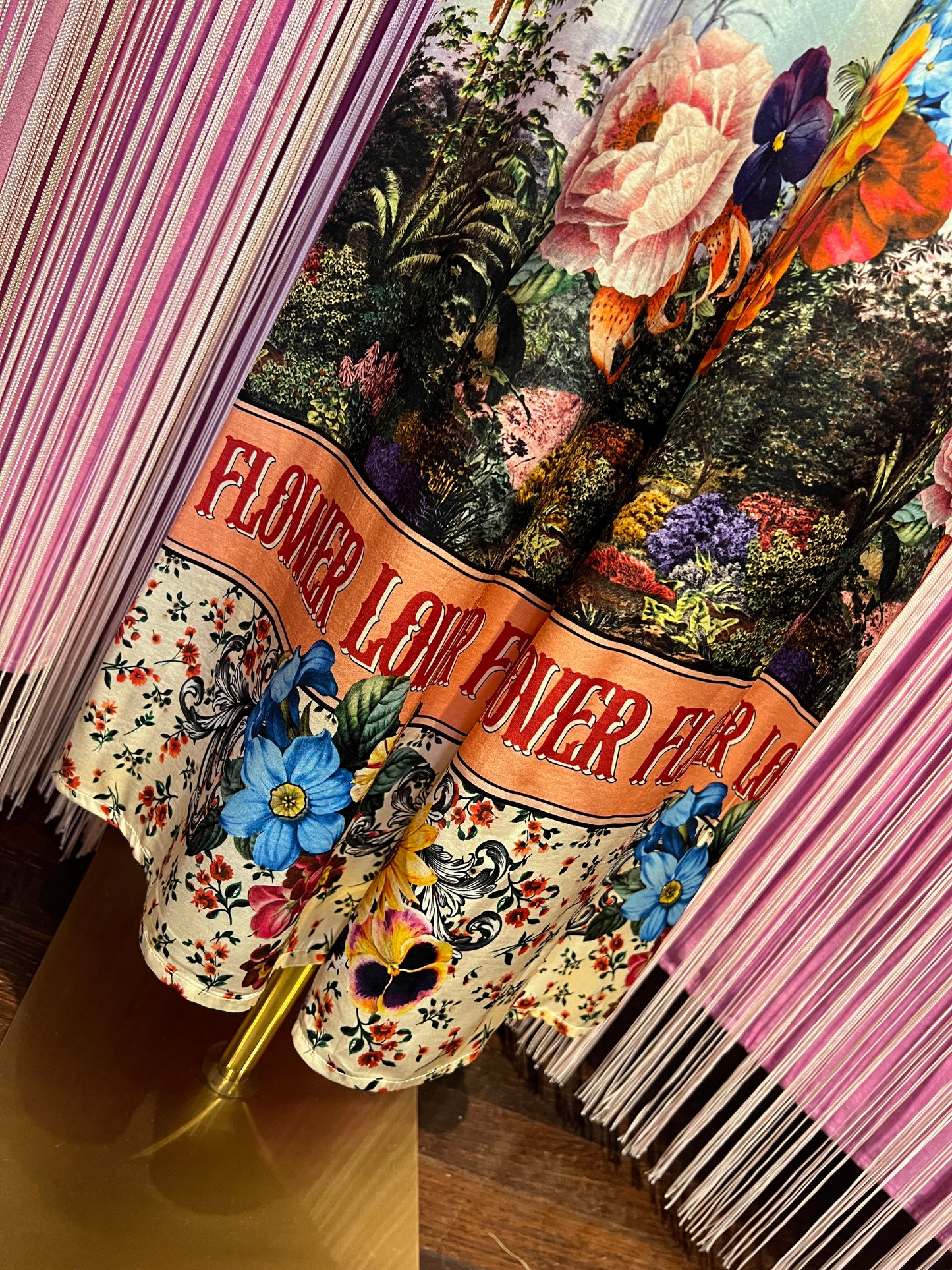 5 Progress pantalone palazzo fantasia floreale con elastico in vita