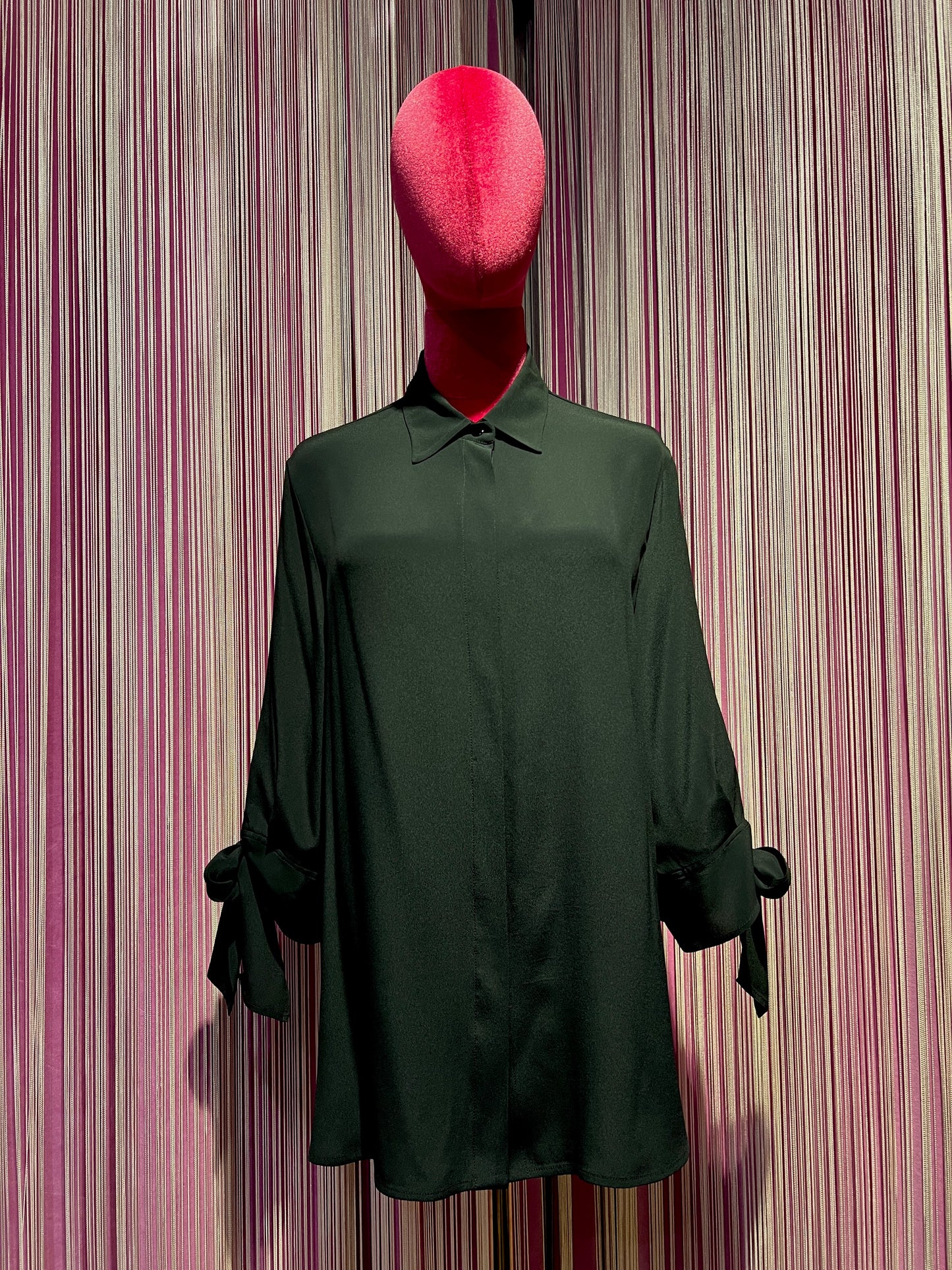 Semicouture camicia in georgette maniche 3/4 con fiocco