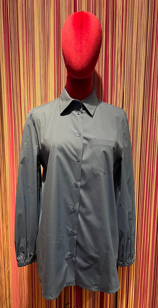 Semicouture meno 50% camicia cotone azzurro m/l con elastico