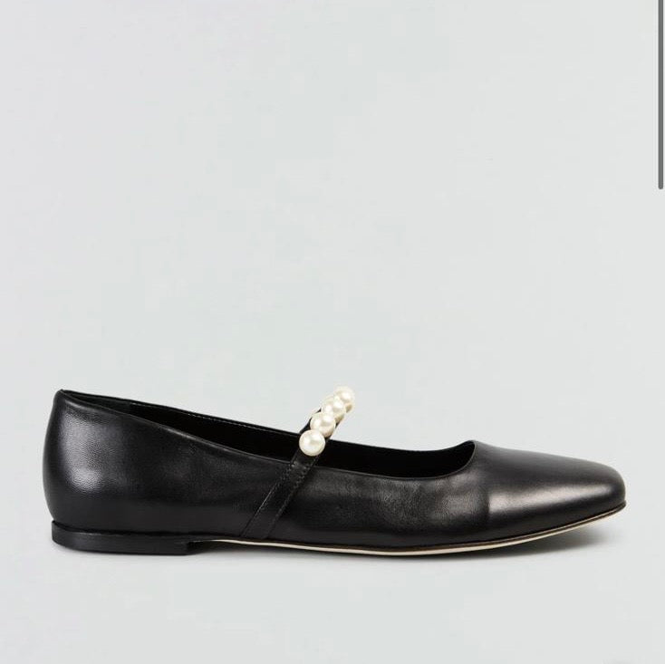 Semicouture -20% di sconto ballerina nera in nappa sfoderata con perle